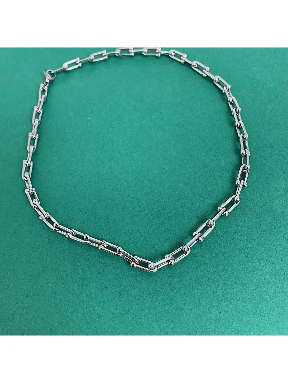 Vintage Y2K atyle U Link Shape Silver Chain. Stainless steel high quality! 20